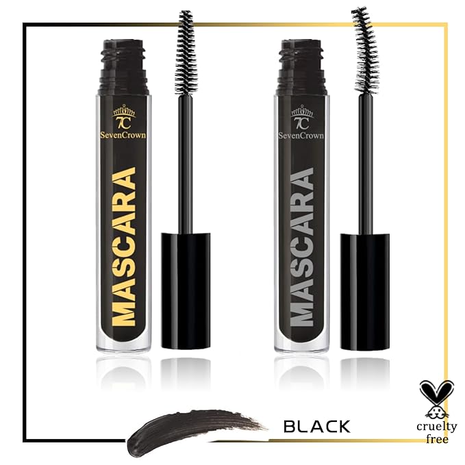 Mascara Black Waterproof Set |Curl & Volume Vegan & Cruelty-Free False Lash Effect | Holiday Gift for Beauty Lovers