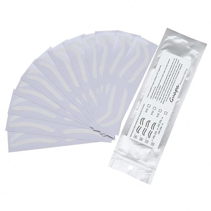 2 Bags Airbrush Eyebrow Design Stickers Stencils, Disposable Semi-permanent Auxiliary Stickers, Airbrush Brow Shaping Mapping Guide Tape Air Brush Templates for Tinting Makeup (D Type -2Bags- 24Pairs)