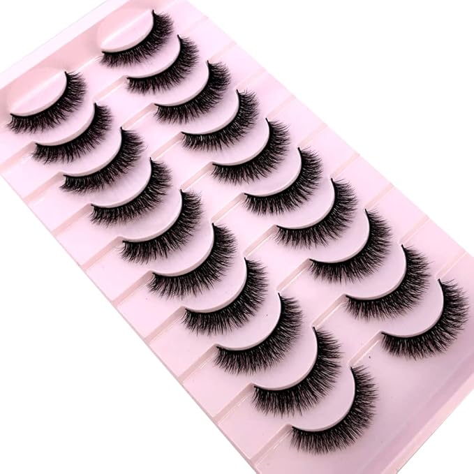 HBZGTLAD Soft Mink Eyelashes 3D Curl Winged End Eye Elongated Fake Lashes Thick Handmade Natural False Eyelash Messy Cross Lash Wholesale (FT-02)