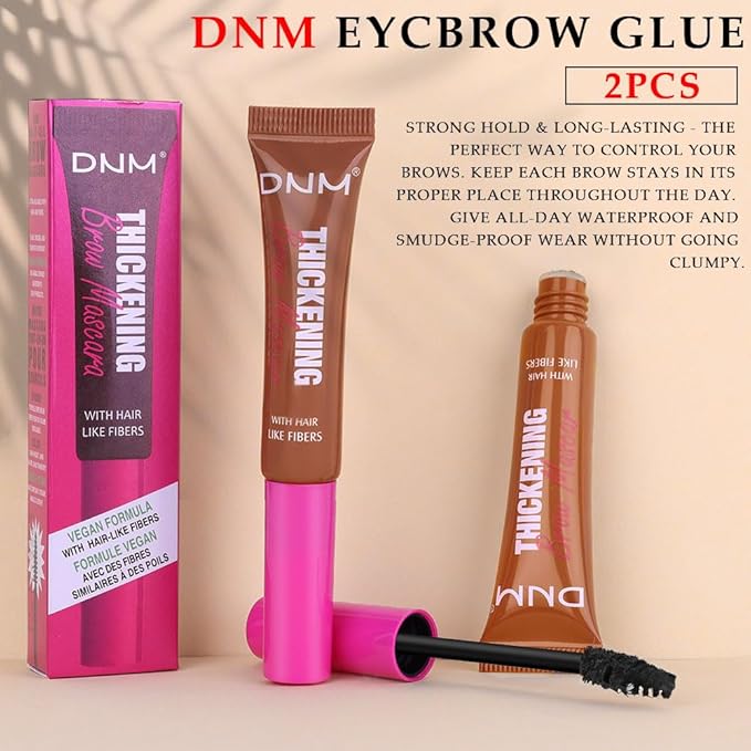Tinted Thickening Brow Mascara,Brow Fast Sculpt,Waterproof, Transfer-proof, Brush to Fill in Eyebrows and Cover Gray Hairs - Cruelty Free (2pcs 03 Auburn &04 Rich Auburn)