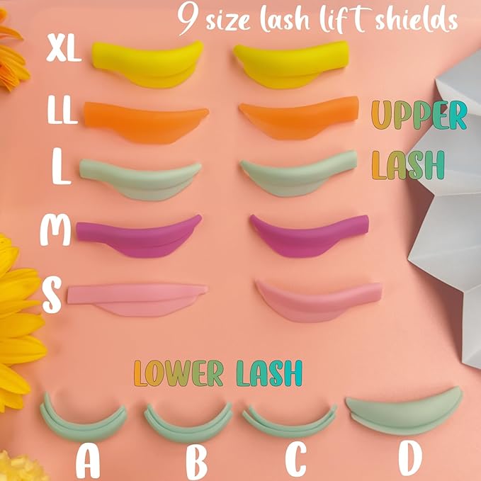 Eyelash Lift Shields Lash Lifting Pad No Glue Mix Glueless Lami Lamination Roller Upper & Lower Perm Pads for All Eyes Curling Like L Curl Extensions with Y Brush Ribbon Cover Silicone Eye Patch Tool