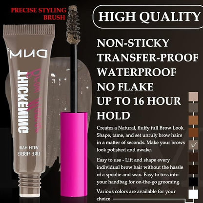 Tinted Thickening Brow Mascara,Brow Fast Sculpt,Waterproof, Transfer-proof, Brush to Fill in Eyebrows and Cover Gray Hairs - Cruelty Free - Light Medium Brown (2pcs 05 Cool Ash Brown)