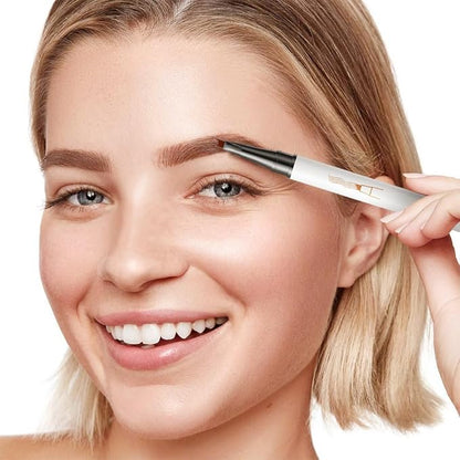 2024 Magic Eyebrow Pencil, 3D Waterproof Microblading Eyebrow Pen, 4 Tipped Precise Brow Pen, Natural Fine Stroke (Dark Brown)