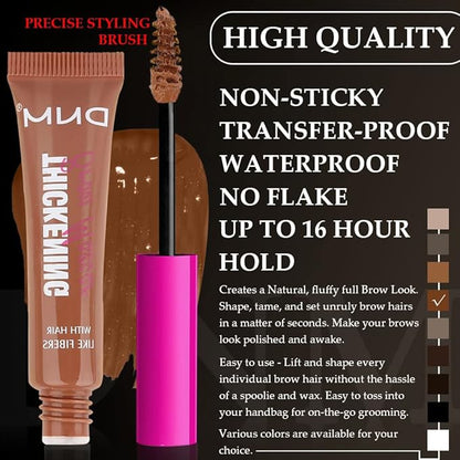 Tinted Thickening Brow Mascara,Brow Fast Sculpt,Waterproof, Transfer-proof, Brush to Fill in Eyebrows and Cover Gray Hairs - Cruelty Free - Light Medium Brown (2pcs 04 Rich Auburn)