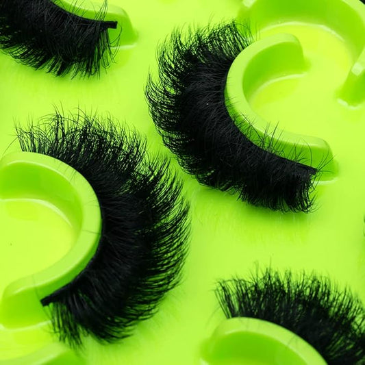 HBZGTLAD 5pairs/6 Pairs Fluffy False Eyelashes Natural Faux Mink Strip 3D Lashes Pack (Z113)