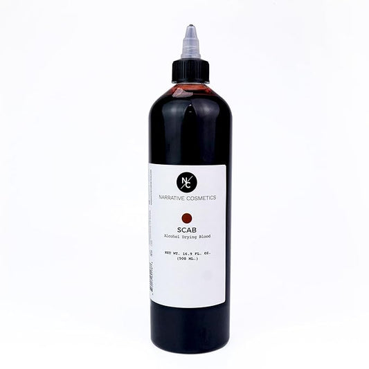 Alcohol Drying Blood, Ultra-Realistic Fake Liquid Blood, SFX Makeup for the Stage, Film, Halloween, and Cosplay - Scab 16.9 fl oz (500ml)