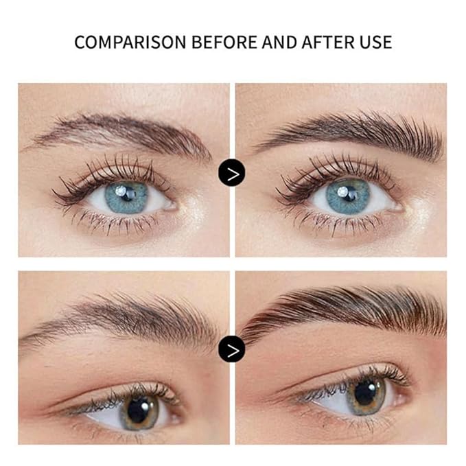 Eyebrow Tint Kit - Instant Brow Color, Professional Makeup Tinted Mascara, Eyelash and Brow Dye With Natural Effects - Safe & Easy to Use - Light Brown