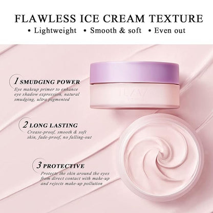 Eyeshadow Primer, Eye primer＆Eyeliner Primer, Cream Matte Eye Shadow Base, Makeup Looks - Lasts All Day-0.35 oz