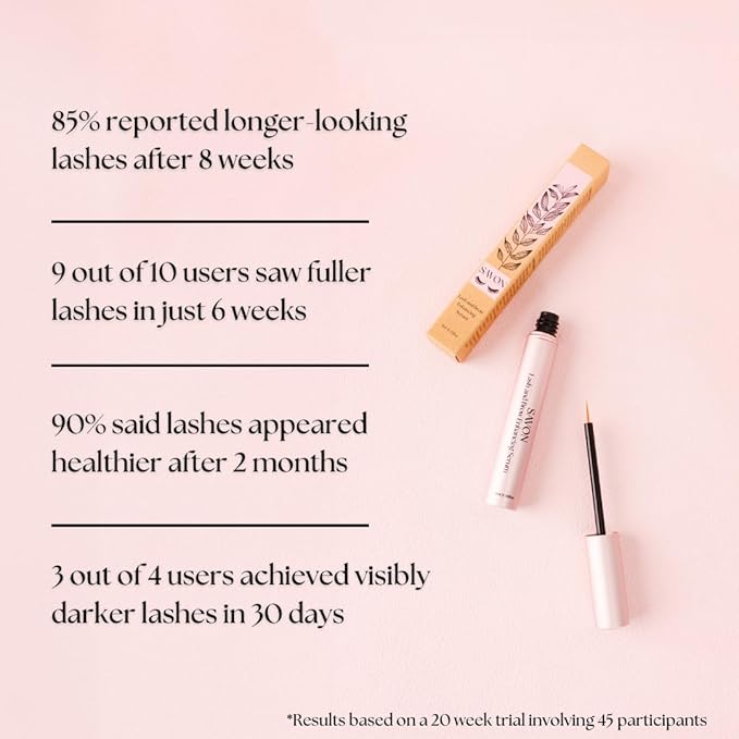 Organic Lash Growth Serum for Thicker, Longer Eyelashes and Eyebrows - with Biotin, Peptides, and Panthenol - Natural and Cruelty Free - USA - Lash and Brow Boost Serum - Eyelash Conditioner