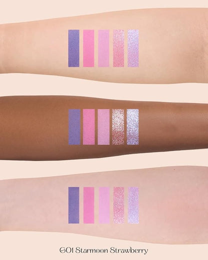 Flower Knows Violet Strawberry Rococo Eyeshadow Palette - 3 Matte+2 Shimmer Purple Shades,Long-lasting,Easy-to-apply & Highly Pigmented Eye Shadow(G01 Starmoon Strawberryl,0.37 Oz)