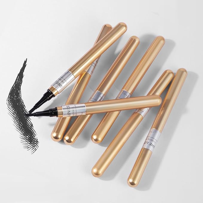 Eyebrow Pencil Light Brown, Microblading Tattoo Brow Pen With A Micro-Fork Tip Applicator, 4 Point Eyebrow Pencil Waterproof Smudge Proof Four-Fork Liquid Eyebrow Pencil Long Lasting Natural Fine Wild 4D Eyebrow Pencil Makeup (01# Light Brown)