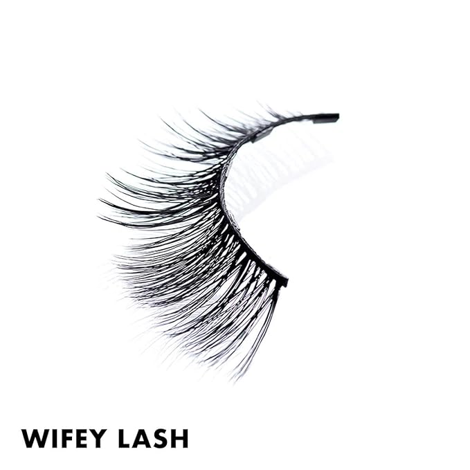 MoxieLash Magnetic Eyelashes with Eyeliner Kit - Essentials Kit Vol 3 - Natural Looking False Eyelashes - Wifey & Sexy Lash + Eyeliner & Remover Swabs - USA Owned - No Glue