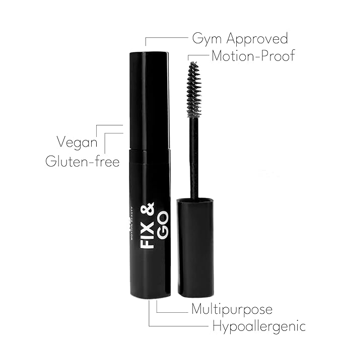 Fix & Go: Clear Waterproof Eyebrow Gel with Brush, Gym-Ready, Workouts & Sports Longwear Definition, Sweat Proof Makeup for Brows, Multiuse for Flyaway Hair and Lashes, 0.14 Fl Oz