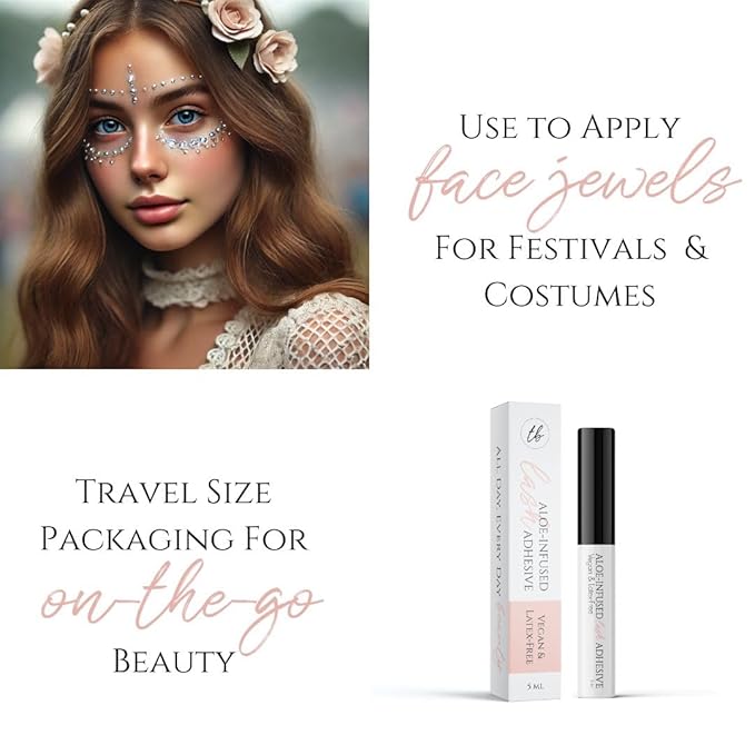 Gentle Formula Lash Glue - 24 Hour Hold - Cluster Strip False Lash Extension Eyelash Glue - Soothing Aloe Lash Adhesive - Dries Clear - Water Resistant