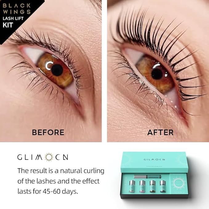Glimocn Lash Lift Kit Eyelash Curl Cysteine Fast Perm Extension Lamination Setting Lotion Cream Eyelash Serum Gel Glue Rods Pads Tools Salon Eyeliner