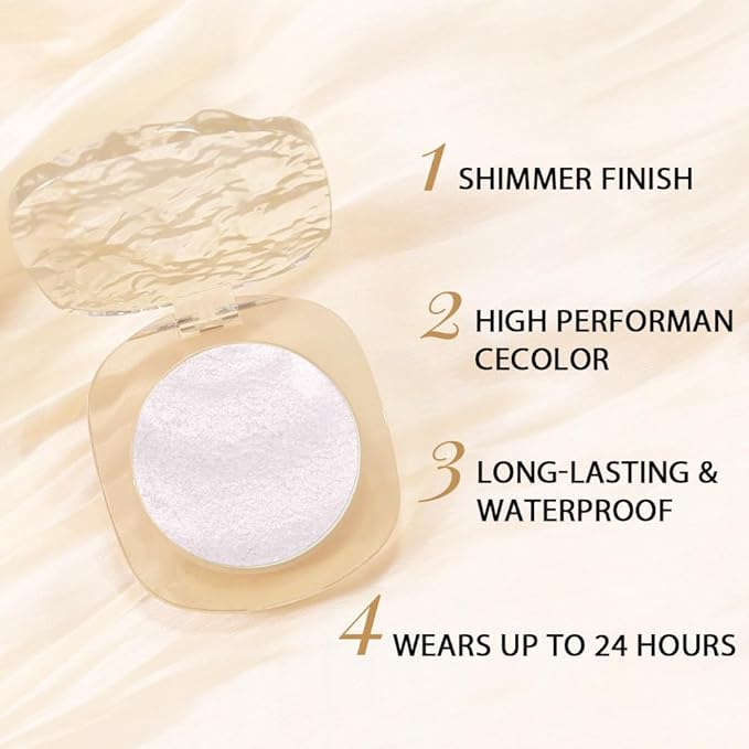 Eye shadow low saturation delicate long-lasting eye shadow palette, Monochrome Glittler Eyeshadow, pressed glitter eyeshadow, Glittle Eyeshadow Cream Single Vegan Eyeshadow, (11 Glittle Pink White)