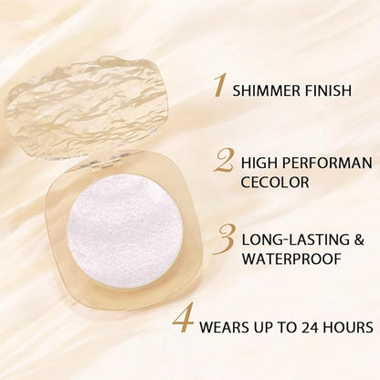 Eye shadow low saturation delicate long-lasting eye shadow palette, Monochrome Glittler Eyeshadow, pressed glitter eyeshadow, Glittle Eyeshadow Cream Single Vegan Eyeshadow, (11 Glittle Pink White)