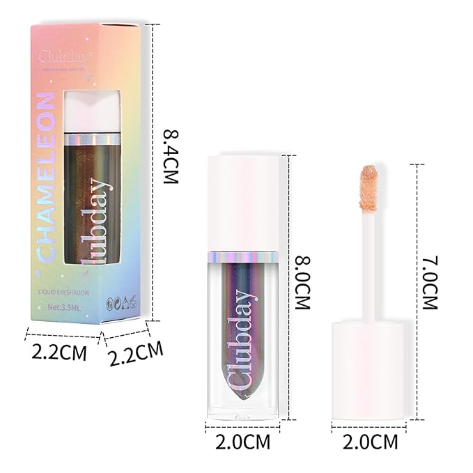 Liquid Glitter Eyeshadow, Metallic Glitter Shimmer Eye Looks Waterproof Long Lasting Quick-Drying Sparkling Eye Shadow Makeup Chameleon 02#