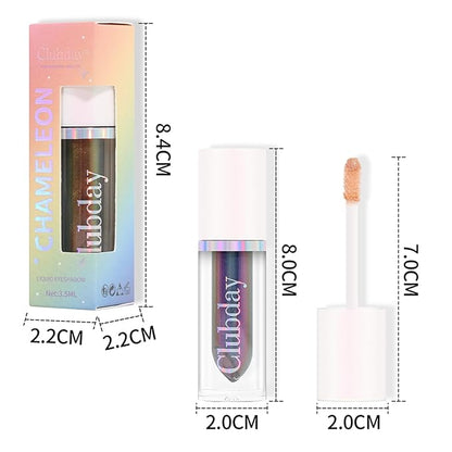 Liquid Glitter Eyeshadow, Metallic Glitter Shimmer Eye Looks Waterproof Long Lasting Quick-Drying Sparkling Eye Shadow Makeup Chameleon 02#
