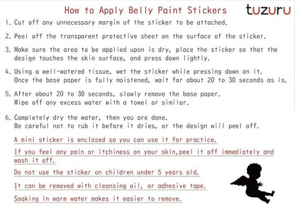 Tuzuru Pregnancy Belly Tattoo Stickers - Cute Baby Bump Body Paint for Baby Shower Maternity Gifts (ZA)