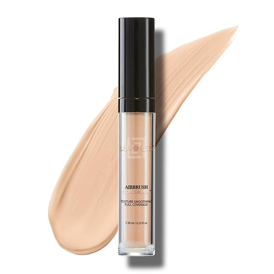 LUMINESS Under Eye Concealer for Dark Circles, ConcealAir (Medium) - Weightless Coverage & Crease-Resistant Makeup Concealer to Even Out Skin Tones & Help Reduce Dark Spots & Blemishes - 0.25 fl oz