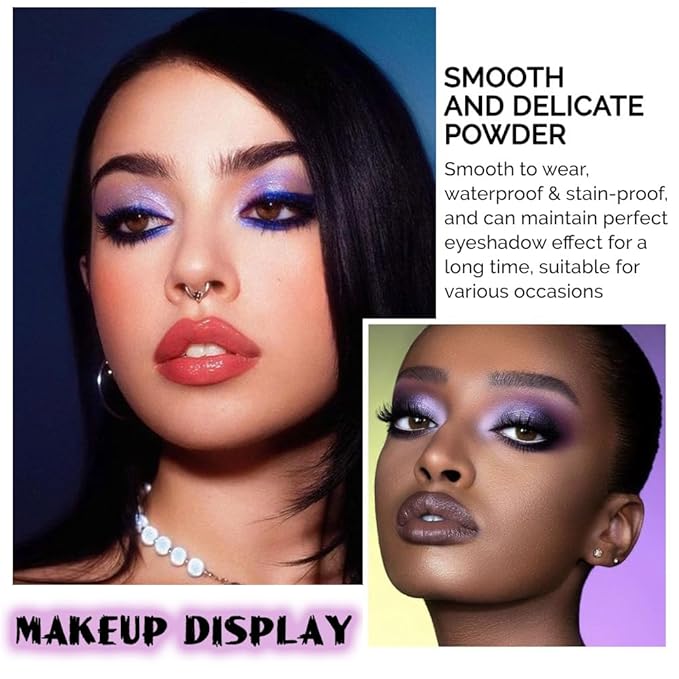 Purple and Pink Glitter Eyeshadow Palette Makeup,Lavender Mauve Light Pink Baked Eye Shadow Palette,Highly Pigmented Purple Makeup Pallet Long Lasting Waterproof Blendable Womens Eyeshadow