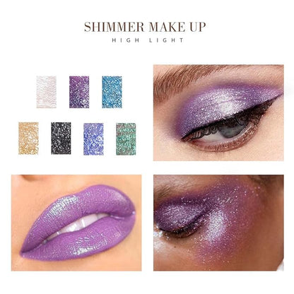Kilshye Glitter Liquid Eyeshadow Shimmer Eye Shadow Metallic Eyeshadows High Pigment Eyes Shadow Long Lasting Waterproof Eyes Liquid Makeup for Women and Girls Pack of 1 (A- Purple 4)