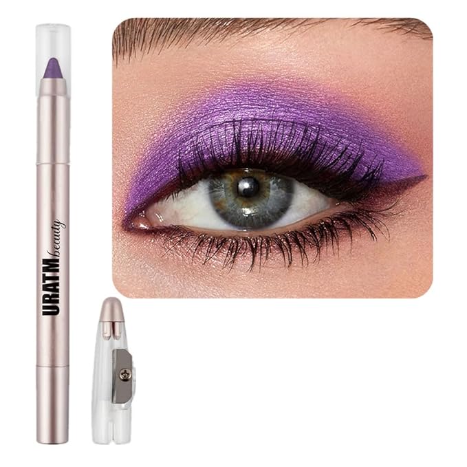 Purple Eyeshadow Stick Makeup, Cream Shimmer Eye Shadow Pencil Make up, Waterproof Hypoallergenic Long Lasting Eyeliner, Glitter Primer Palette Smooth Crayon