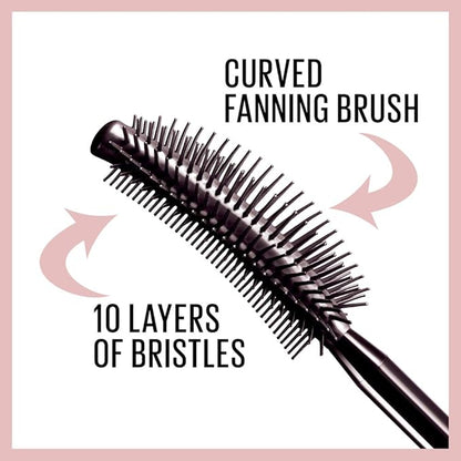 Maybelline Lash Sensational Washable Mascara, Lengthening and Volumizing for a Full Fan Effect, Blackest Black, 2 Count