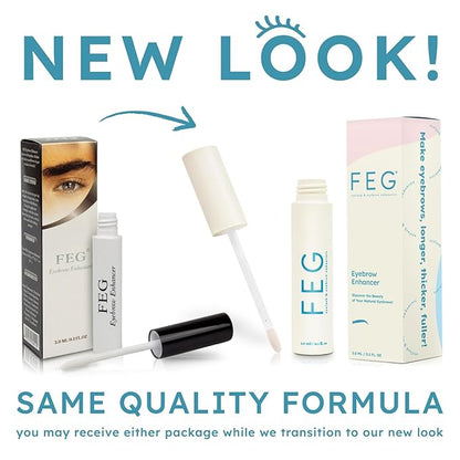 FEG Eyebrow Enhancer Growth Serum for Thicker Brows | Natural Brow Enhancing Serum for Growing and Thickening Eyebrows | Stimulates Natural Growth | 3ml | Single Pack