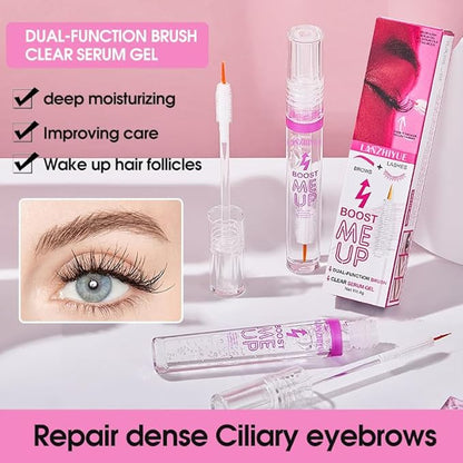 Dual-Function Brush Clear Serum Gel for Eyelash Growth, Deep Moisturizing, Improving Care, Waking Up Hair Follicles