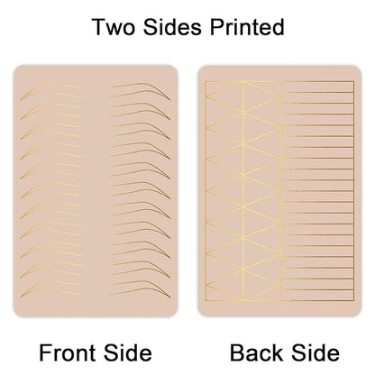 3 pcs Thicken Two sides Microblading Practice Silicon Skin Perfect for Permanent Makeup and Microblading Nano brows ombre brow practice (Golden Printing)