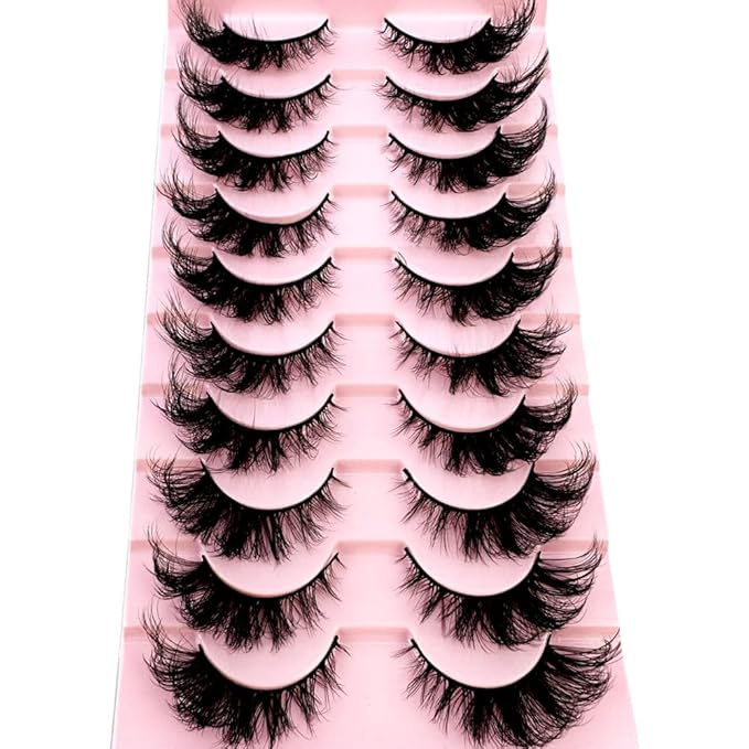 HBZGTLAD Soft Mink Eyelashes 3D Curl Winged End Eye Elongated Fake Lashes Thick Handmade Natural False Eyelash Messy Cross Lash Wholesale (AD-109)