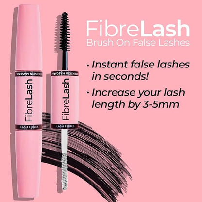 MCoBeauty Double Ended 3 Step Fibrelash, Increases Lash Length by 3-5mm, Clump-Free Mascara, Brush-on Lash Fibres, Vegan, Cruelty Free Cosmetics