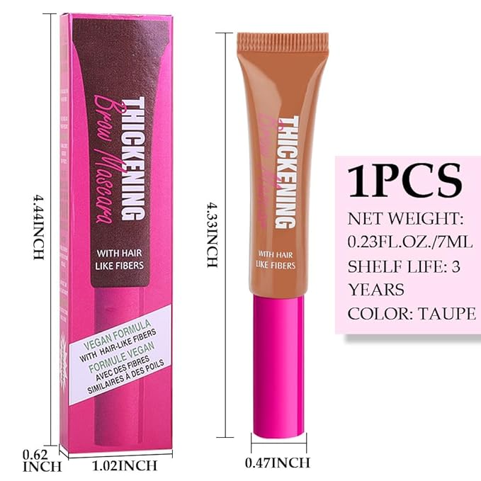 Tinted Thickening Brow Mascara,Brow Fast Sculpt,Waterproof, Transfer-proof, Brush to Fill in Eyebrows and Cover Gray Hairs - Cruelty Free - Light Medium Brown (1pc 03 Auburn)