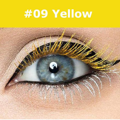 GL-Turelifes Yellow Mascara Colorful Fiber Charming Longlasting Mascara, Thick & Long Eyelash Waterproof and Smudge-proof Eyes Makeup (Yellow)