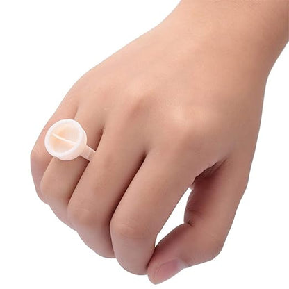 HURRISE 100pcs Cup Rings, Silicone Semi-Permanent Rings, Nail Art Adhesive Glue Holders, Palette for Eyelash Extension, Nail Art, Tattoo (L)