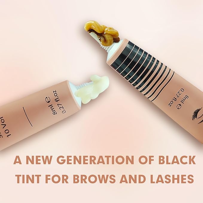 Lash Color Kit Eyelash Color Set Natural Black Brow Color Effects Lasts up to 4 Weeks Voluminous Keratin Fast Coloring for Newbies & Pros