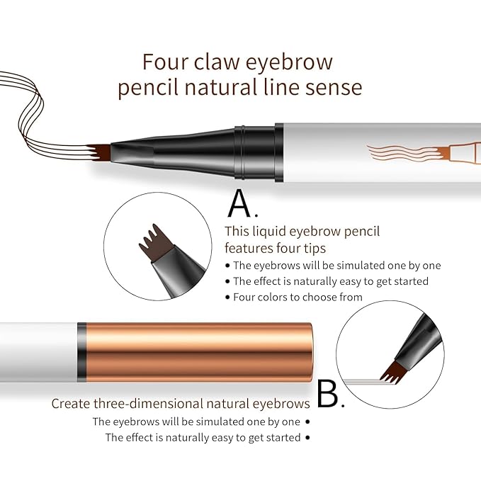 2024 New Magic Eyebrow Pencil, 3D Waterproof Microblading Contouring Pen, Long-Lasting Stay (Light Brown)