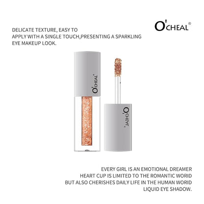 O'CHEAL Shining Liquid Metallic Eyeshadow, Quick-Drying, Long-Lasting, One-Swipe Pigmented Coverage,High Pigment Colored Metallic Eyeshadow Stick Eyeliner 06#