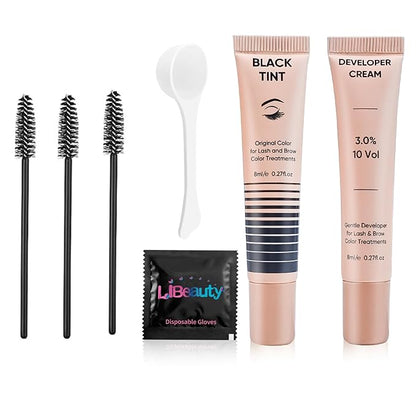 Libeauty Eyelash Black Color Kit Instant Eyebrow Black Hair Colour Kit Voluminous Coloring for Lash and Brow Perfect Partner for Lash Perm/Lift/Lamination Treatment