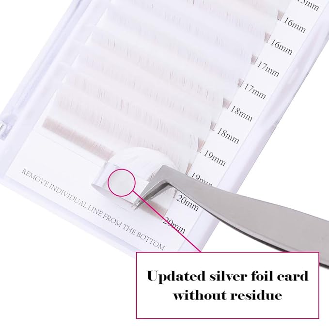 Volume Lash Extensions White Eyelash Extensions 0.07mm Easy Fan Lashes D Curl 15-20mm Mixed tray Colored Eyelash Extensions FADVAN Lashes Easy Fan Colored Lashes (white-D, 15-20mm)