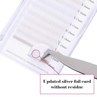Volume Lash Extensions White Eyelash Extensions 0.07mm Easy Fan Lashes D Curl 15-20mm Mixed tray Colored Eyelash Extensions FADVAN Lashes Easy Fan Colored Lashes (white-D, 15-20mm)