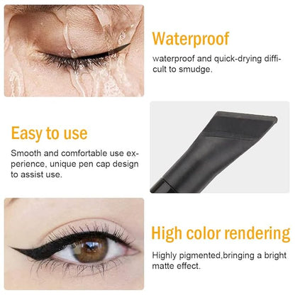 evpct 2Pcs Black White Liquid Wing Eyeliner Stamp Eye Pencil Makeup Sets Waterproof Colored Color Eye Liners Stamps Shapes delineador de ojos contra el agua delineadores de colores para ojos 01&10