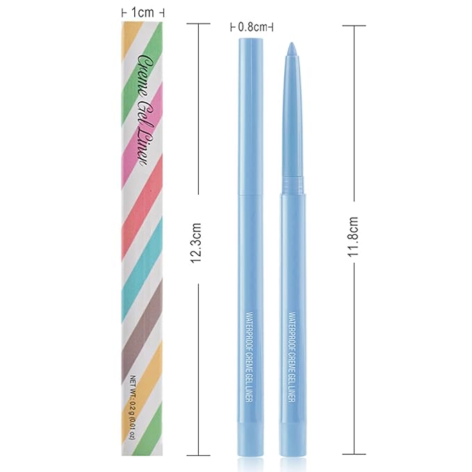 Eyeliner Pencil Quick-Drying Eye Liner Pencils Long-Lasting Multi-Use Water-proof colored eyeliners Pigmented Eye Liner Pen (Light Blue)