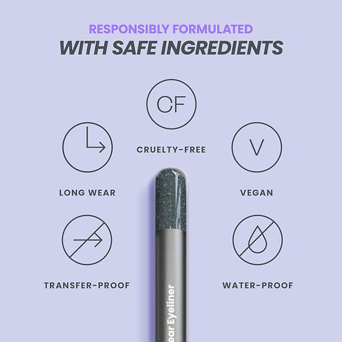 Wonderskin 1440 Longwear Eyeliner (Oyster Blue) with Wonderskin Black Mascara