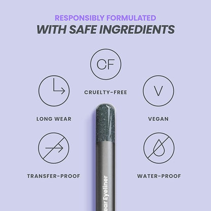 Wonderskin 1440 Longwear Eyeliner (Oyster Blue) with Wonderskin Black Mascara