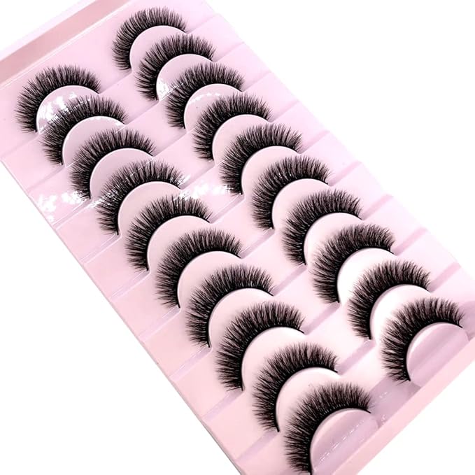 HBZGTLAD Soft Mink Eyelashes 3D Curl Winged End Eye Elongated Fake Lashes Thick Handmade Natural False Eyelash Messy Cross Lash Wholesale (FT-02)