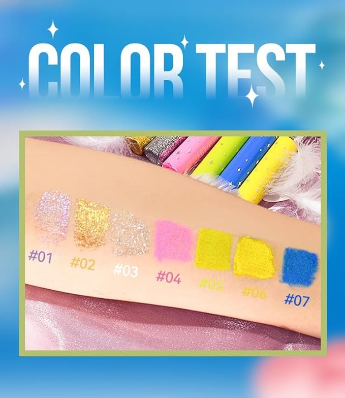 Mascara Yellow Eyelash Waterproof Long Lasting Lashes Stage Party Wedding Music Festival Eyes Makeup (07, #)