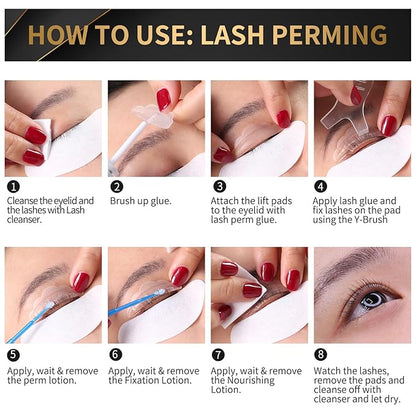 Lash Lift Kit 2025 Upgraded - Professional Lash Perm Kit Sturdy Result, Small Disposable Packages Eyelash Lift Kit with Harmless Ingredients, Newbie Friendly Brow Lamination Kit by DONG RHYME